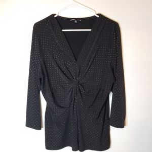 Black blouse with beaded gold details